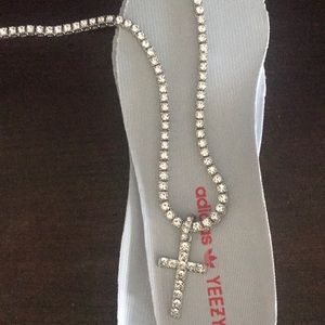 Gemstone gods tennis chain with cross